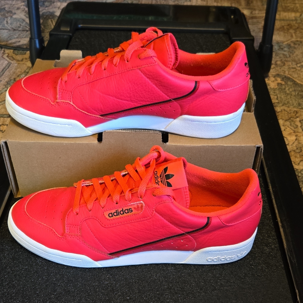 Adidas Originals Continental 80 "Shock Red" - Men's Retro Leather Sneakers Sz 13